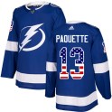 Adidas Tampa Bay Lightning Men's Cedric Paquette Authentic Blue USA Flag Fashion NHL Jersey