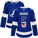 Adidas Tampa Bay Lightning Women's Dan Girardi Authentic Blue USA Flag Fashion NHL Jersey