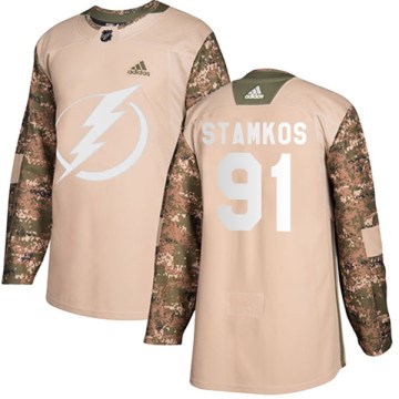 Adidas Tampa Bay Lightning Men's Steven Stamkos Authentic Camo Veterans Day Practice NHL Jersey