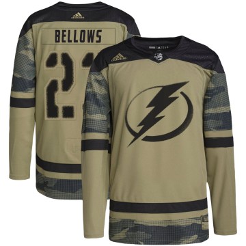 Adidas Tampa Bay Lightning Men's Brian Bellows Authentic Camo Military Appreciation Practice NHL Jersey
