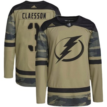 Adidas Tampa Bay Lightning Men's Fredrik Claesson Authentic Camo Military Appreciation Practice NHL Jersey