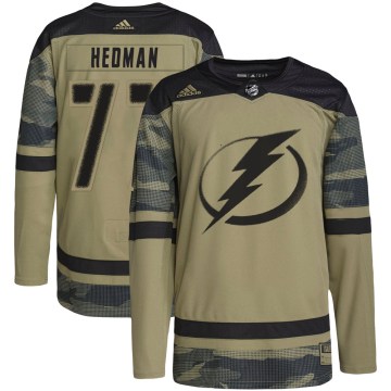 Adidas Tampa Bay Lightning Men's Victor Hedman Authentic Camo Military Appreciation Practice NHL Jersey