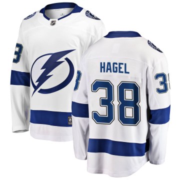 Fanatics Branded Tampa Bay Lightning Men's Brandon Hagel Breakaway White Away NHL Jersey