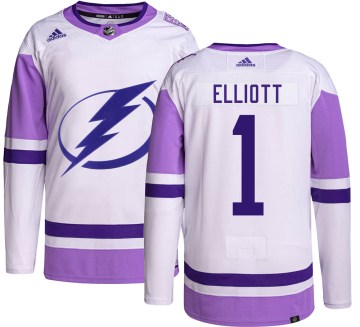 Adidas Tampa Bay Lightning Men's Brian Elliott Authentic Hockey Fights Cancer NHL Jersey