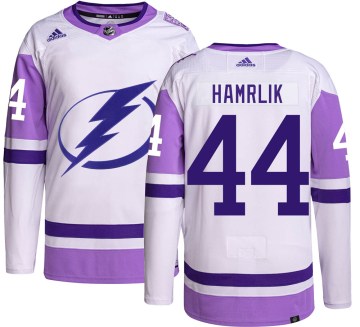 Adidas Tampa Bay Lightning Men's Roman Hamrlik Authentic Hockey Fights Cancer NHL Jersey