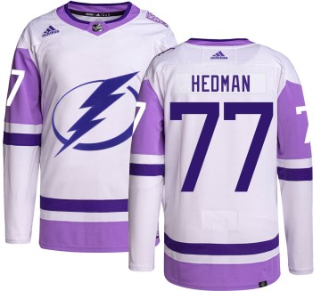 Adidas Tampa Bay Lightning Men's Victor Hedman Authentic Hockey Fights Cancer NHL Jersey