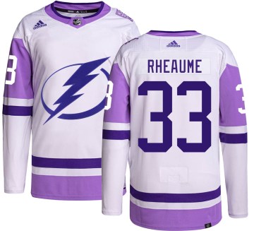 Adidas Tampa Bay Lightning Men's Manon Rheaume Authentic Hockey Fights Cancer NHL Jersey