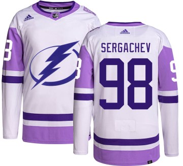 Adidas Tampa Bay Lightning Men's Mikhail Sergachev Authentic Hockey Fights Cancer NHL Jersey
