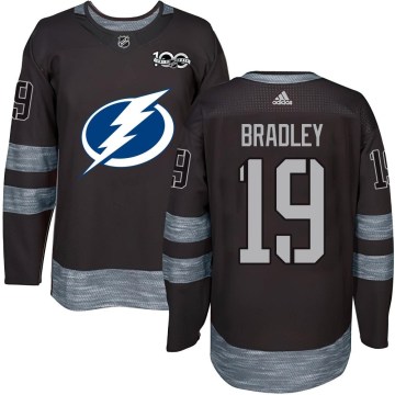 Tampa Bay Lightning Youth Brian Bradley Authentic Black 1917-2017 100th Anniversary NHL Jersey