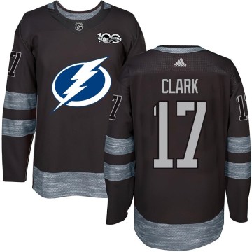 Tampa Bay Lightning Youth Wendel Clark Authentic Black 1917-2017 100th Anniversary NHL Jersey