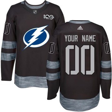 Tampa Bay Lightning Youth Custom Authentic Black Custom 1917-2017 100th Anniversary NHL Jersey