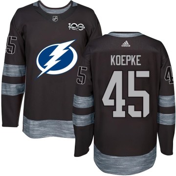 Tampa Bay Lightning Youth Cole Koepke Authentic Black 1917-2017 100th Anniversary NHL Jersey