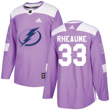 Adidas Tampa Bay Lightning Men's Manon Rheaume Authentic Purple Fights Cancer Practice NHL Jersey