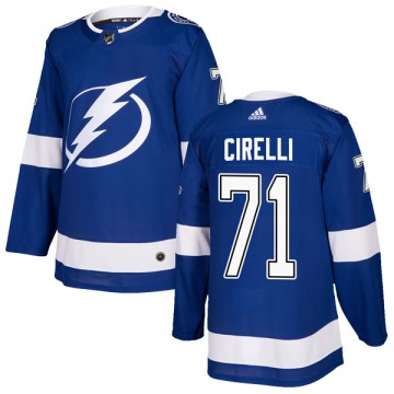 Adidas Tampa Bay Lightning Men's Anthony Cirelli Authentic Blue Home NHL Jersey
