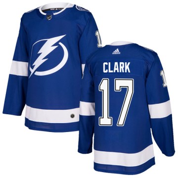 Adidas Tampa Bay Lightning Men's Wendel Clark Authentic Blue Home NHL Jersey