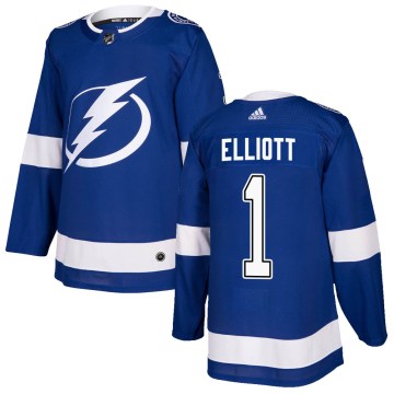 Adidas Tampa Bay Lightning Men's Brian Elliott Authentic Blue Home NHL Jersey
