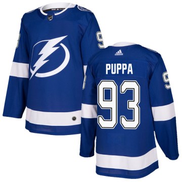 Adidas Tampa Bay Lightning Men's Daren Puppa Authentic Blue Home NHL Jersey