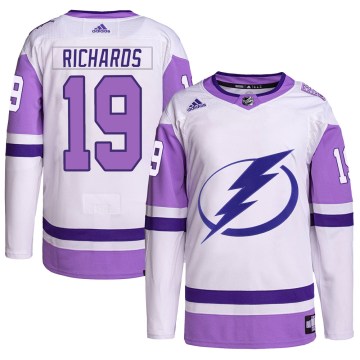 Adidas Tampa Bay Lightning Youth Brad Richards Authentic White/Purple Hockey Fights Cancer Primegreen NHL Jersey