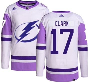 Adidas Tampa Bay Lightning Youth Wendel Clark Authentic Hockey Fights Cancer NHL Jersey