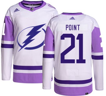 Adidas Tampa Bay Lightning Youth Brayden Point Authentic Hockey Fights Cancer NHL Jersey