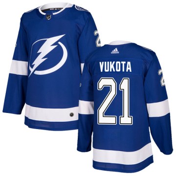 Adidas Tampa Bay Lightning Youth Mick Vukota Authentic Blue Home NHL Jersey