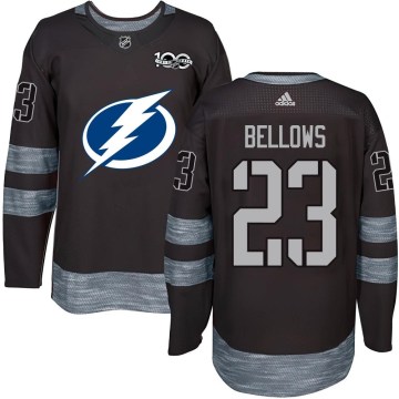 Tampa Bay Lightning Men's Brian Bellows Authentic Black 1917-2017 100th Anniversary NHL Jersey