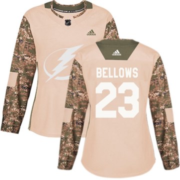 Adidas Tampa Bay Lightning Women's Brian Bellows Authentic Camo Veterans Day Practice NHL Jersey