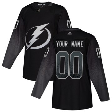 Adidas Tampa Bay Lightning Men's Custom Authentic Black Custom Alternate NHL Jersey