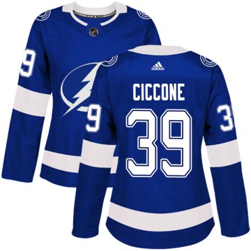 Adidas Tampa Bay Lightning Women's Enrico Ciccone Authentic Blue Home NHL Jersey