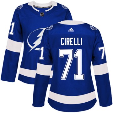 Adidas Tampa Bay Lightning Women's Anthony Cirelli Authentic Blue Home NHL Jersey