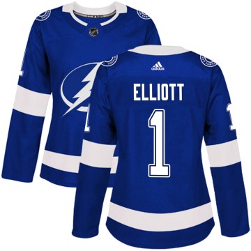 Adidas Tampa Bay Lightning Women's Brian Elliott Authentic Blue Home NHL Jersey