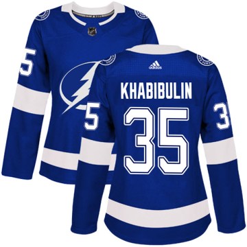 Adidas Tampa Bay Lightning Women's Nikolai Khabibulin Authentic Blue Home NHL Jersey