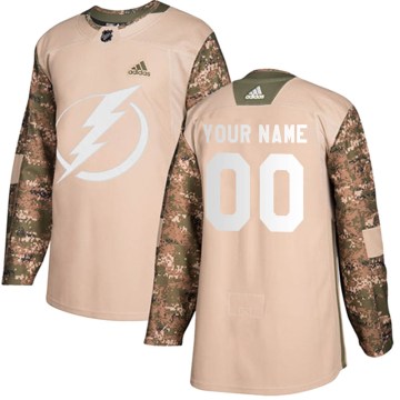 Adidas Tampa Bay Lightning Youth Custom Authentic Camo Custom Veterans Day Practice NHL Jersey