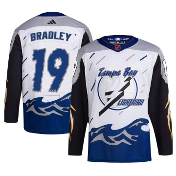 Adidas Tampa Bay Lightning Men's Brian Bradley Authentic White Reverse Retro 2.0 NHL Jersey