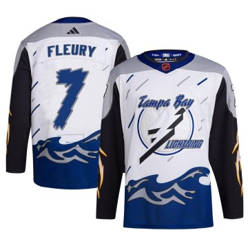 Adidas Tampa Bay Lightning Men's Haydn Fleury Authentic White Reverse Retro 2.0 NHL Jersey