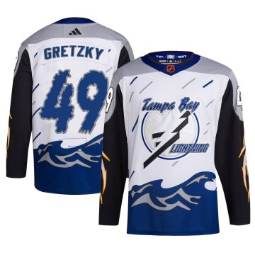 Adidas Tampa Bay Lightning Men's Brent Gretzky Authentic White Reverse Retro 2.0 NHL Jersey