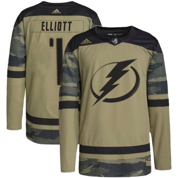 Adidas Tampa Bay Lightning Youth Brian Elliott Authentic Camo Military Appreciation Practice NHL Jersey