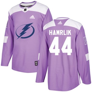 Adidas Tampa Bay Lightning Youth Roman Hamrlik Authentic Purple Fights Cancer Practice NHL Jersey